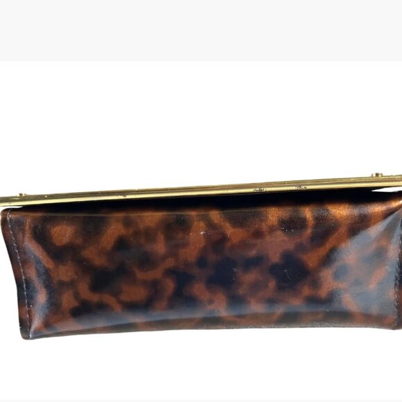 Tory Burch Tortoiseshell Sunglasses Eyeglasses Case With Gold-Tone Trim EUC - Picture 4 of 7